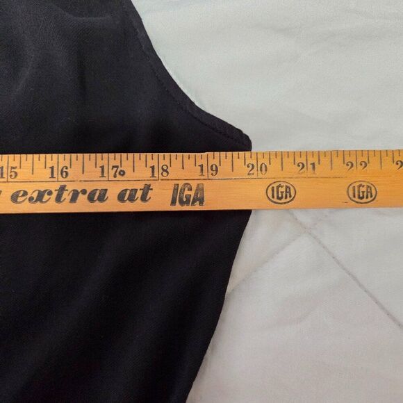 EUC LIKE NEW LOFT SLEEVELESS SPLIT V NECK BLACK SOFT JUMPSUIT SIZE 10 / M - Picture 13 of 16